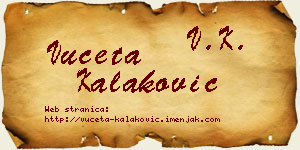 Vuceta Kalaković vizit kartica